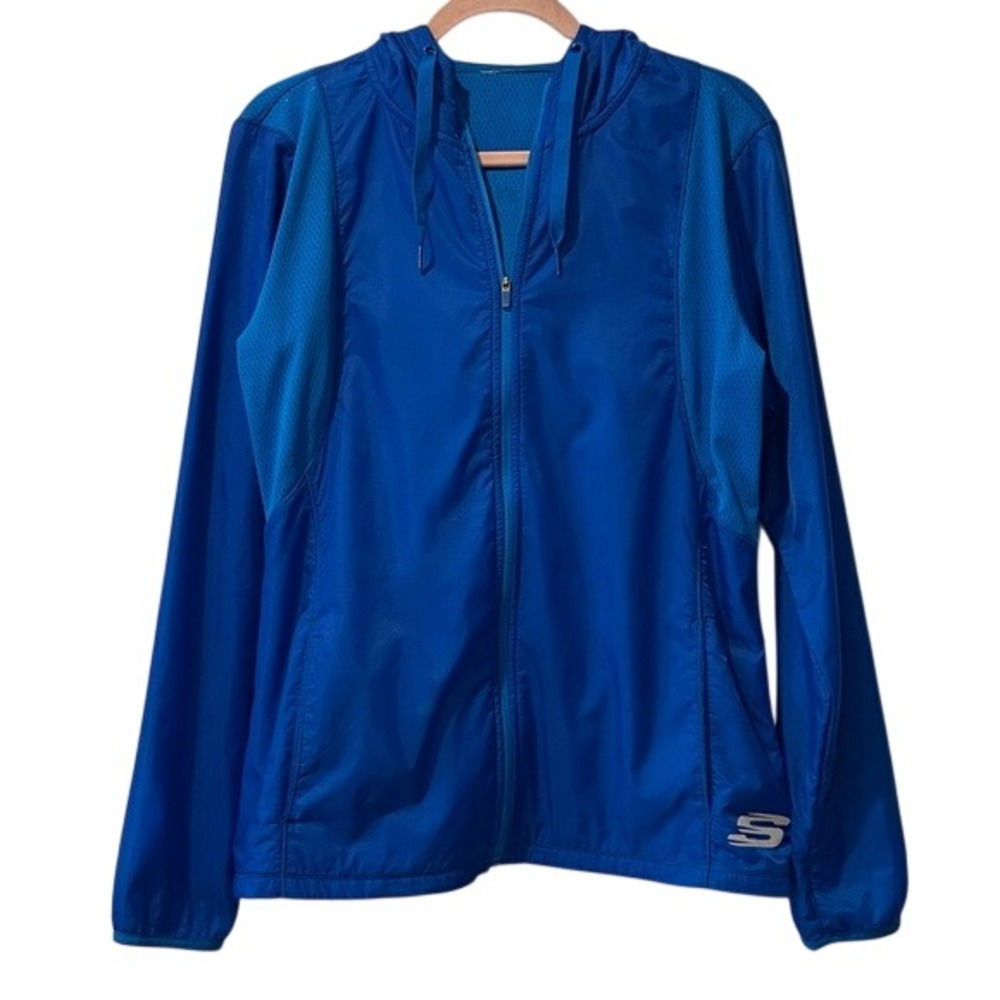 Skechers Cobalt Blue Nylon‎ Hooded Jacket XL